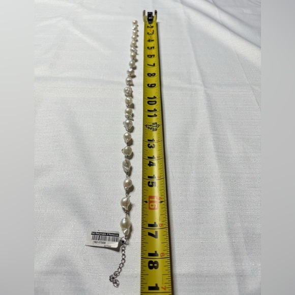 White Baroque Pearls Necklace Adjustable Sterling Silver Chain 17”-19” New - Picture 7 of 8
